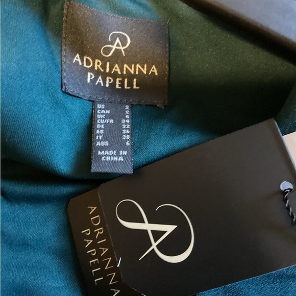 NWT Adrianna Papell Size 2 Knit Crepe Tie Front Jumpsuit Hunter - Picture 4 of 7